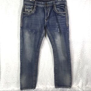 GS 115 Carnaby Distressed Straight Leg Jeans 36x32
